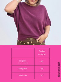 Pull oversize manches courtes femme