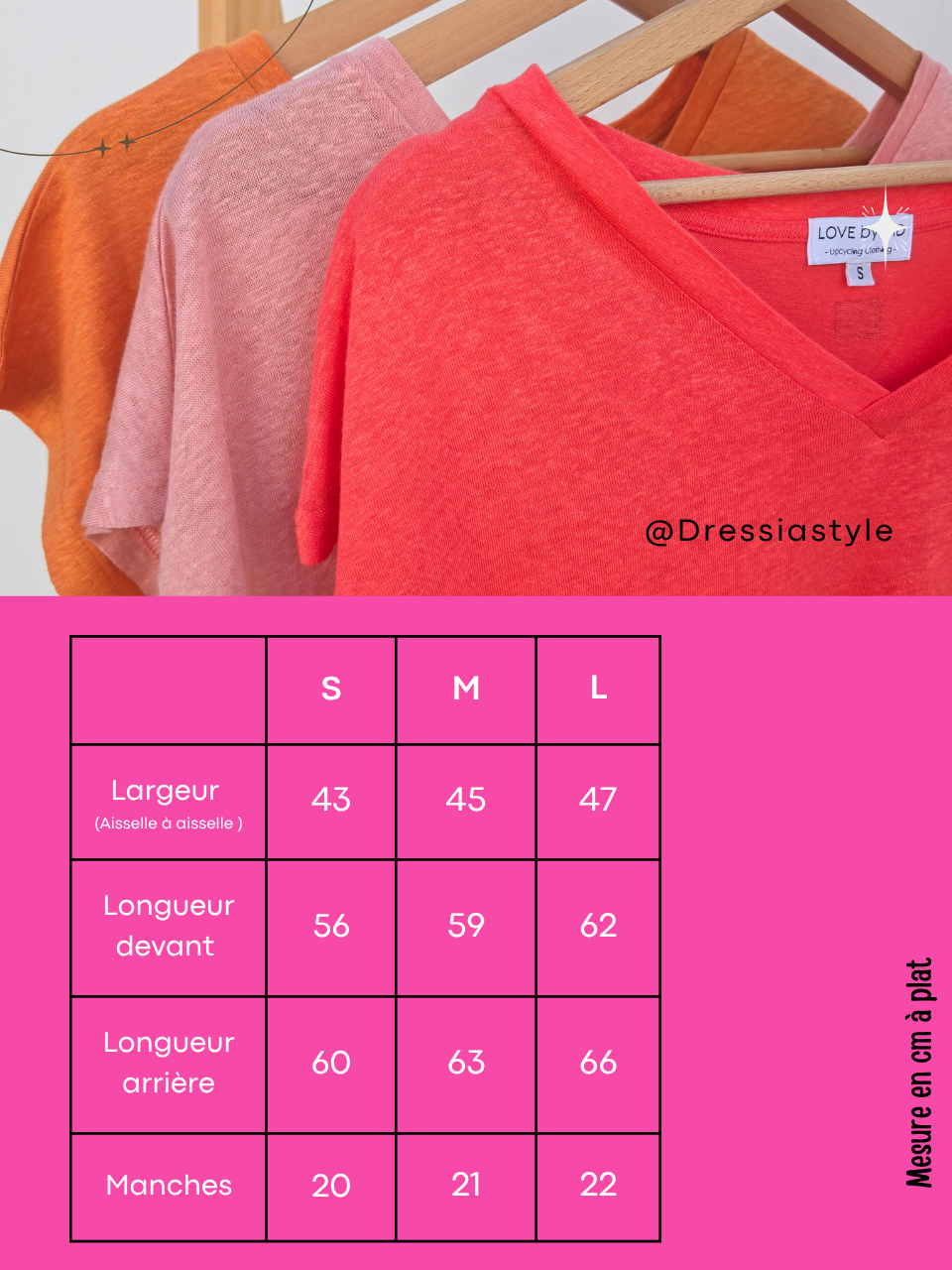Tee-shirt en lin col V – Love by MD
