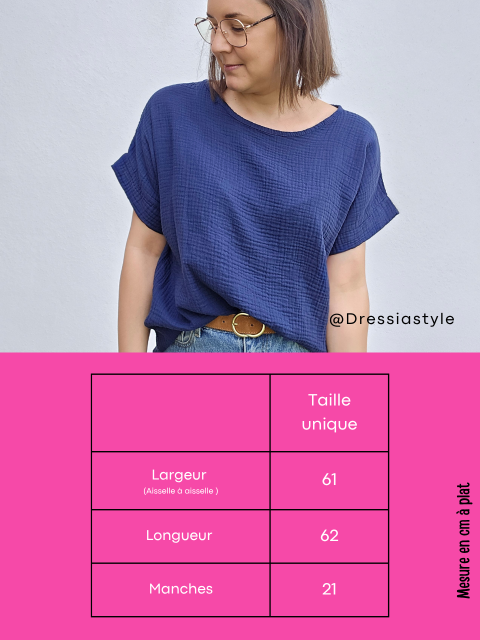 Haut en gaze de coton – Marine ou Jaune