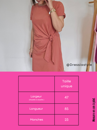 Robe courte nœud sur le côté – Vieux rose