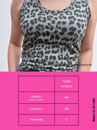 Débardeur en coton léopard – Taille unique 36 à 40