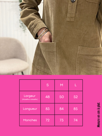Robe courte en velours côtelé taupe