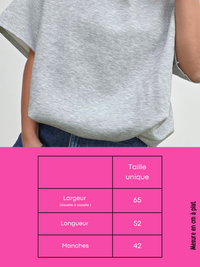 Sweat manches courtes gris oversize effet boule