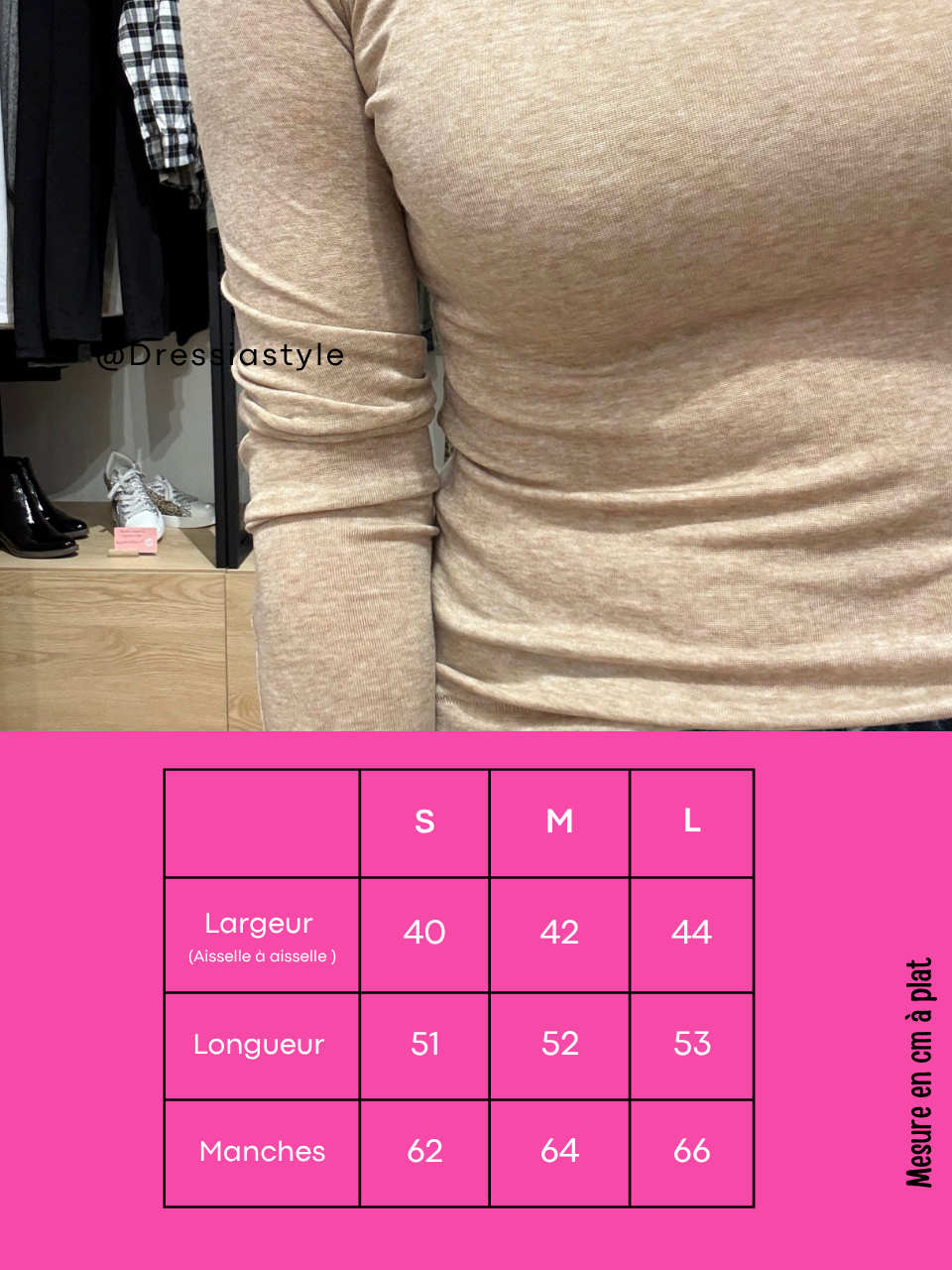 Tee-shirt manches longues beige lyocell et laine - Oraije