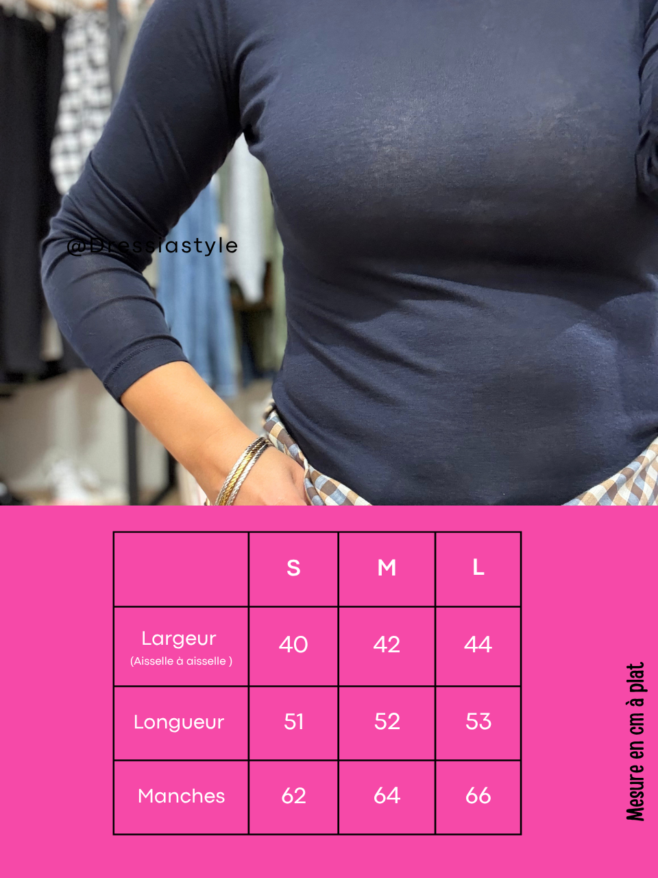 Tee-shirt manches longues marine lyocell et laine - Oraije