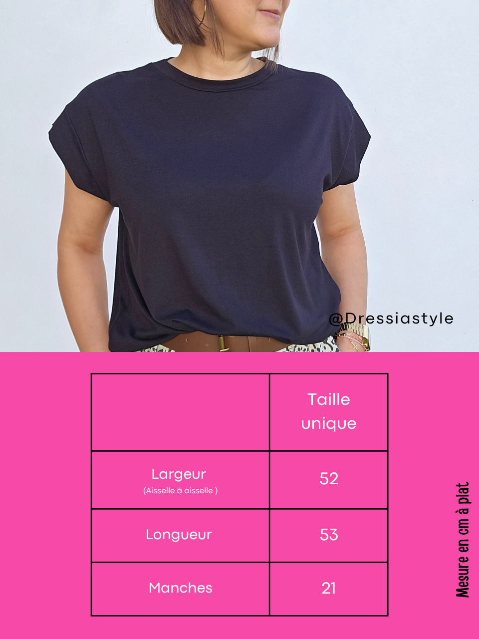 Tee-shirt noir col rond – 2 modèles au choix