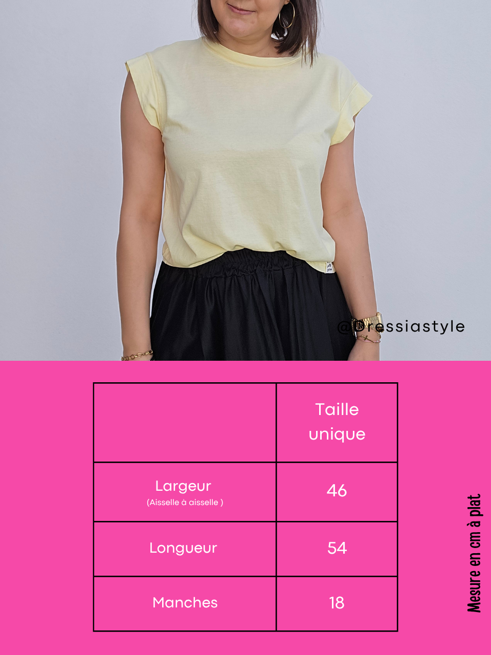 T-shirt coton manches fluides – Jaune & Orange