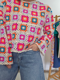 Haut crochet multicolore – esprit bohème