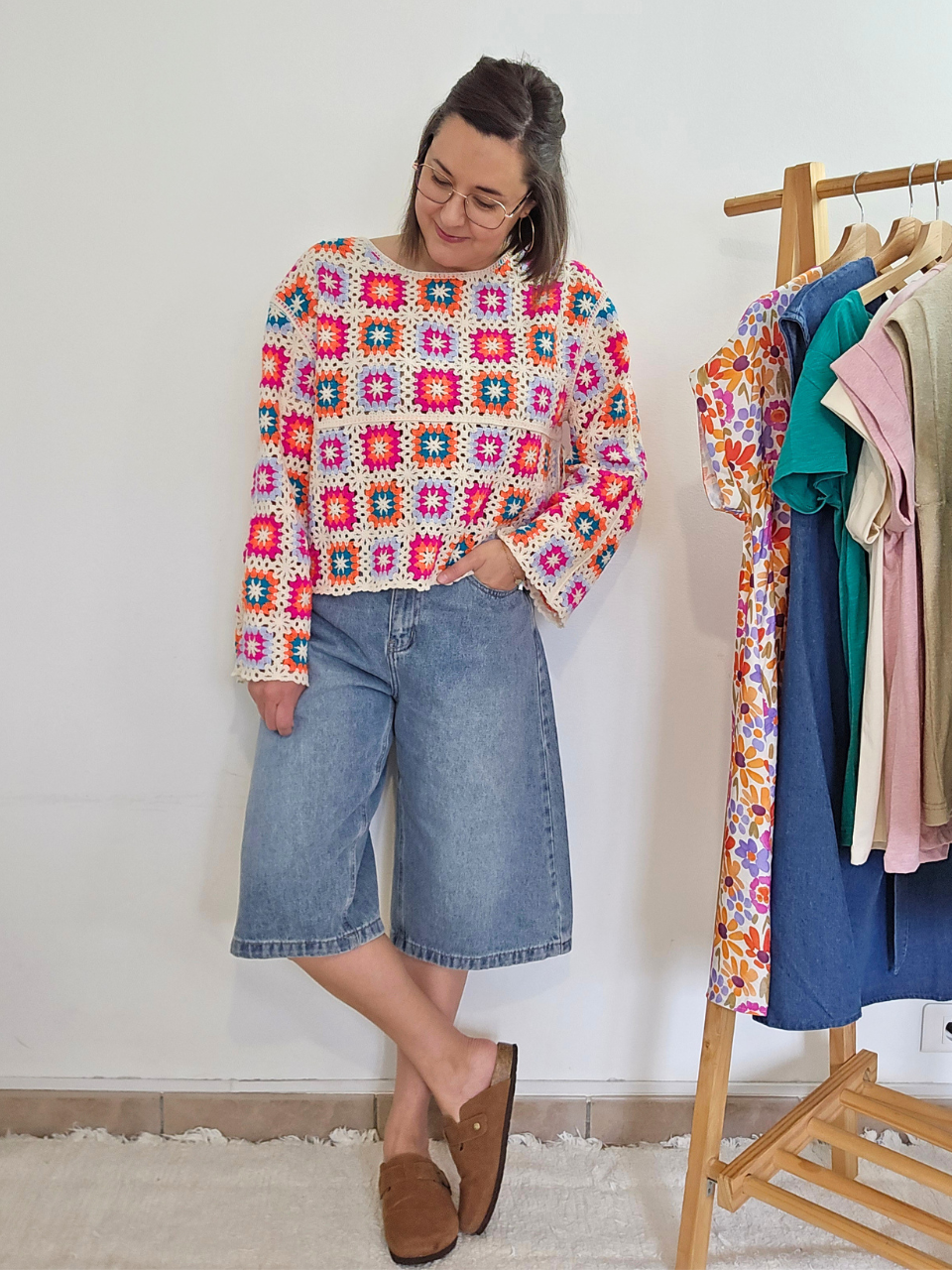 Haut crochet multicolore – esprit bohème