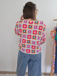 Haut crochet multicolore – esprit bohème