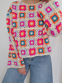 Haut crochet multicolore – esprit bohème