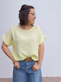 Haut en gaze de coton – Marine ou Jaune