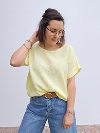 Haut en gaze de coton – Marine ou Jaune