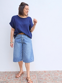 Haut en gaze de coton – Marine ou Jaune