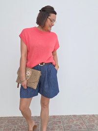 Haut en maille corail boutons sur le côté - Taille unique