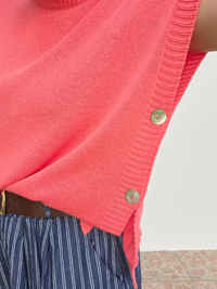 Haut en maille corail boutons sur le côté - Taille unique