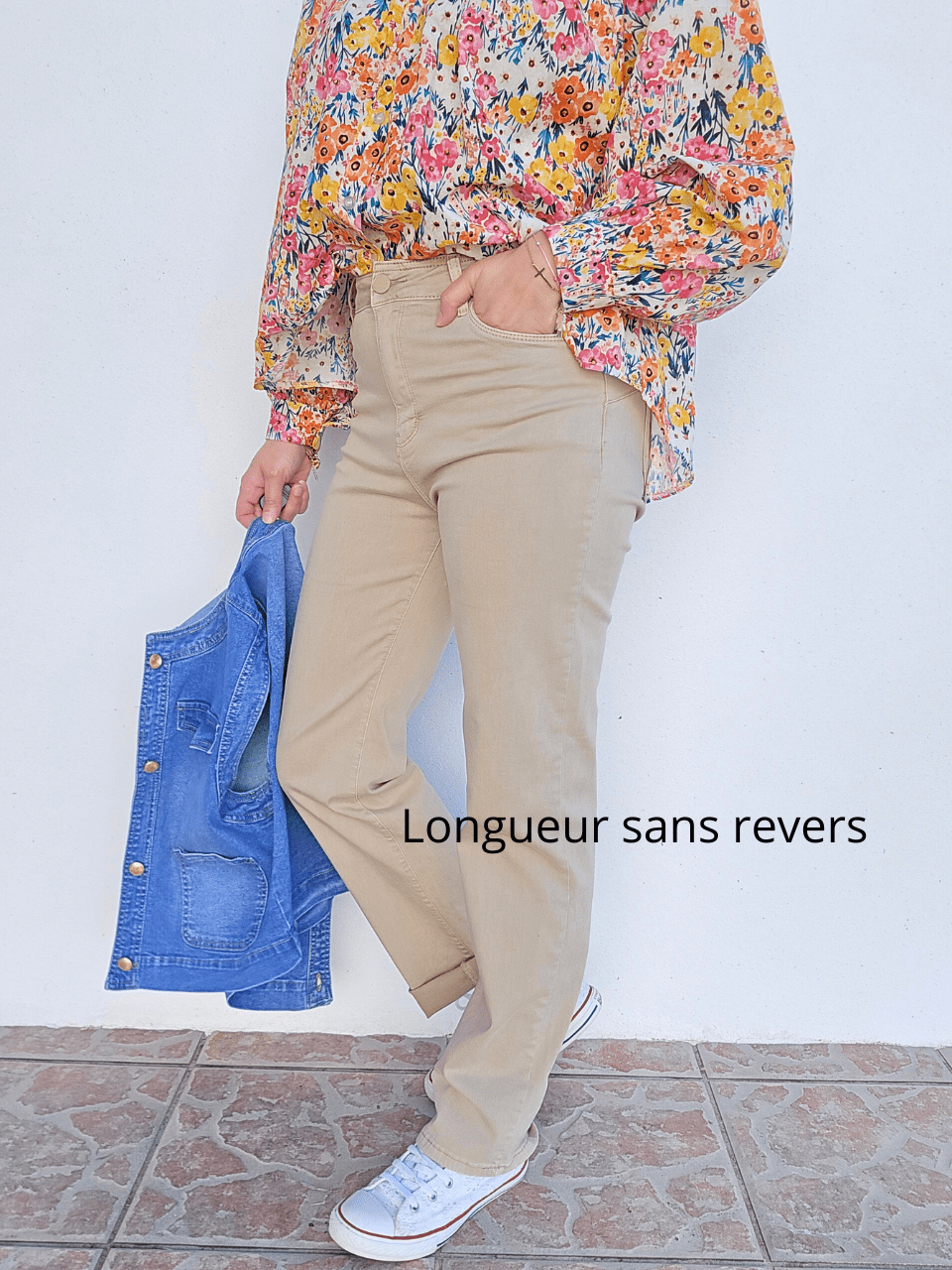 Jean femme straight beige