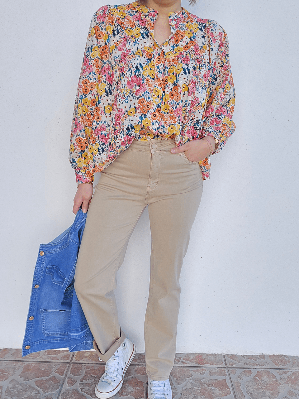 Jean femme straight beige