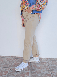 Jean femme straight beige