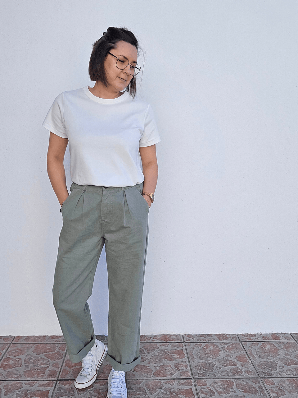 Jean mom femme taille haute vert sauge – Oraije
