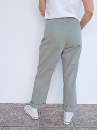 Jean mom femme taille haute vert sauge – Oraije