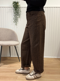 jean barrel léopard look femme tendance