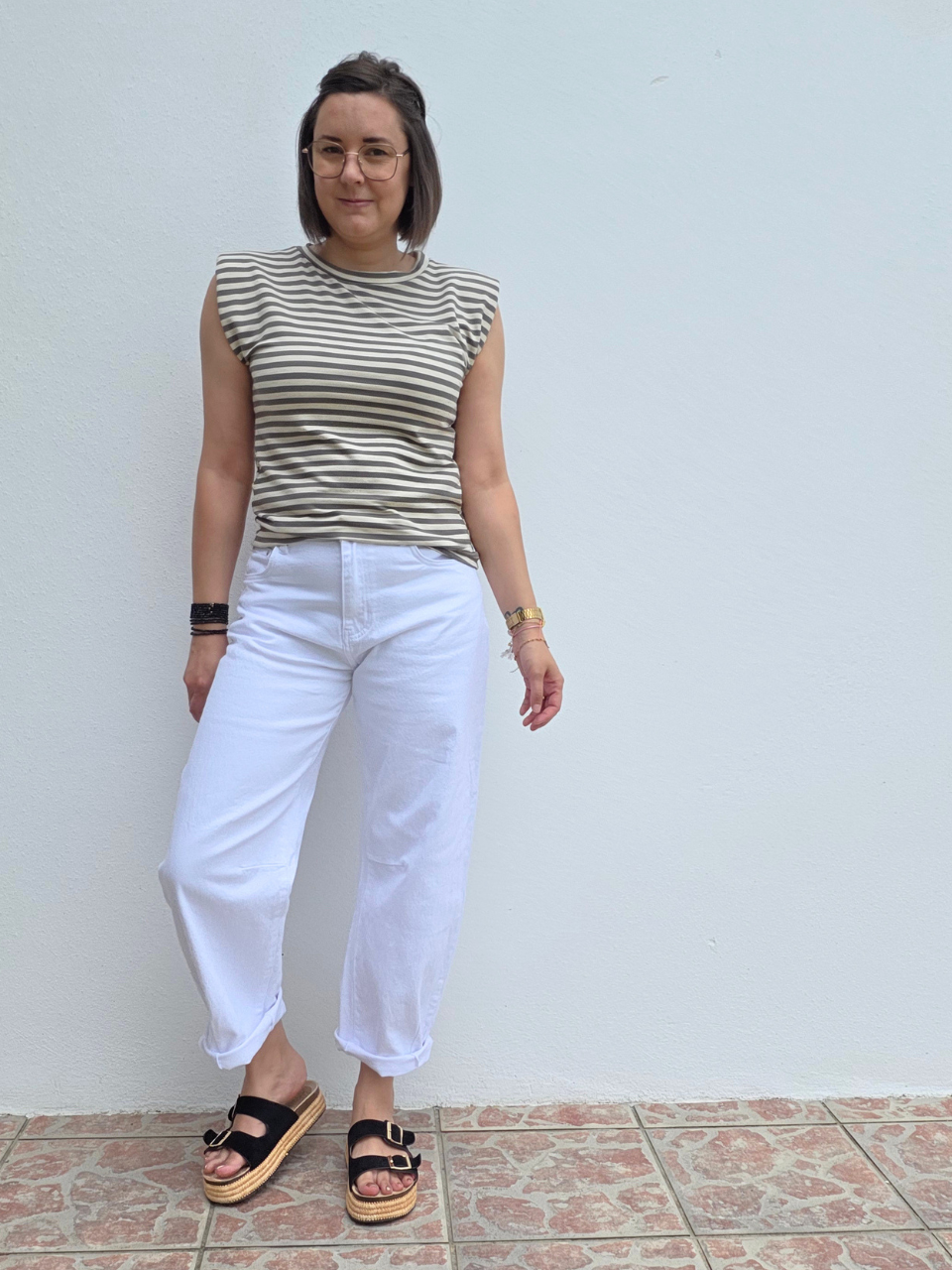 Look jean barrel blanc 