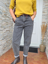 Jean chino gris femme