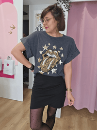 Jupe noire en coton piqué GOTS - Mellinette