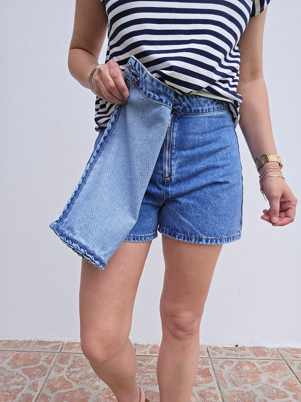 jupe short bleu Oraije tendance 
