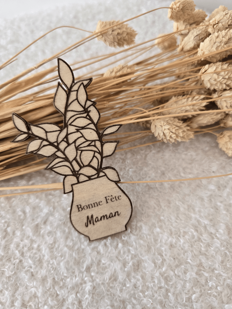 Magnet en bois « Fête des Mères »