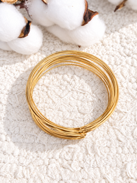 Bracelet manchette femme doré en acier inoxydable réglable