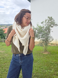 Maxi foulard gaze de coton écru