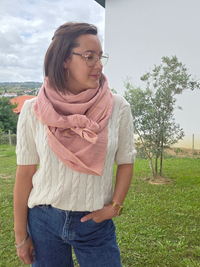 Maxi foulard gaze de coton automne