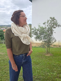 Maxi foulard gaze de coton écru