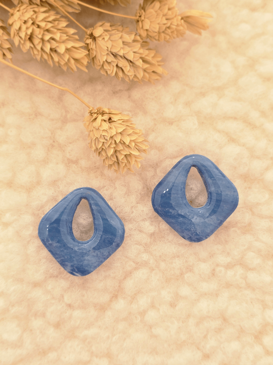Pampilles boucles d’oreilles carrées – Création artisanale française | Petit Trésor