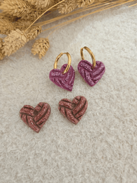 Pampilles cœur glitter artisanales – Petit Trésor
