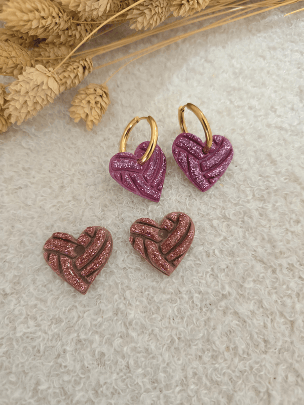 Pampilles cœur glitter artisanales – Petit Trésor