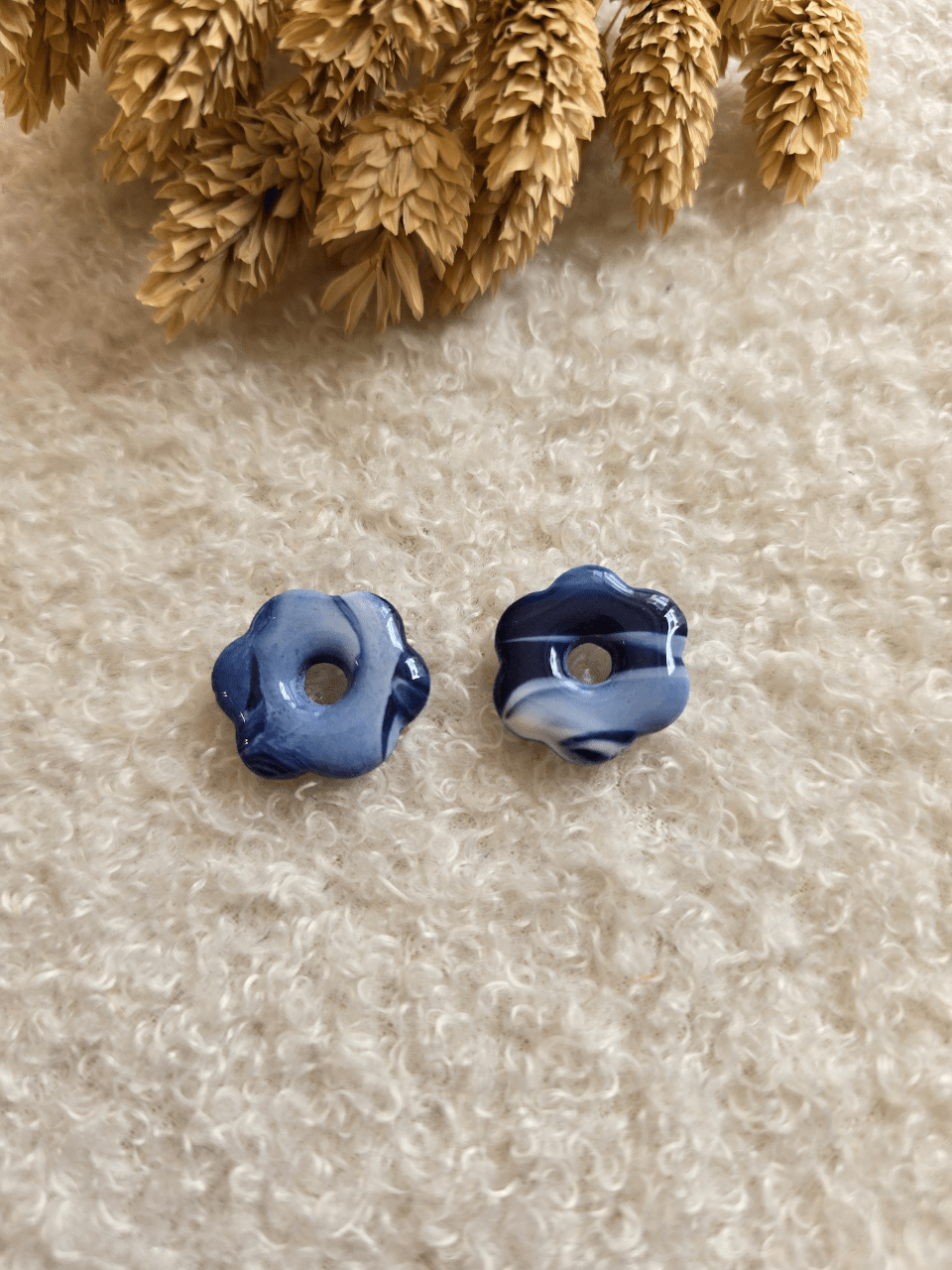 Pampilles fleurs artisanales en argile polymère – différents modèles
