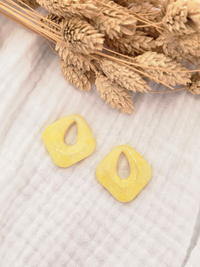 Pampilles boucles d’oreilles carrées – Création artisanale française | Petit Trésor