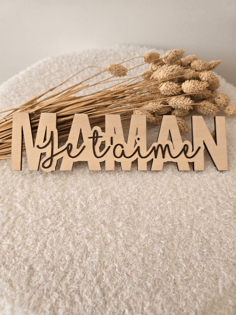 Décoration en bois « Maman je t’aime »
