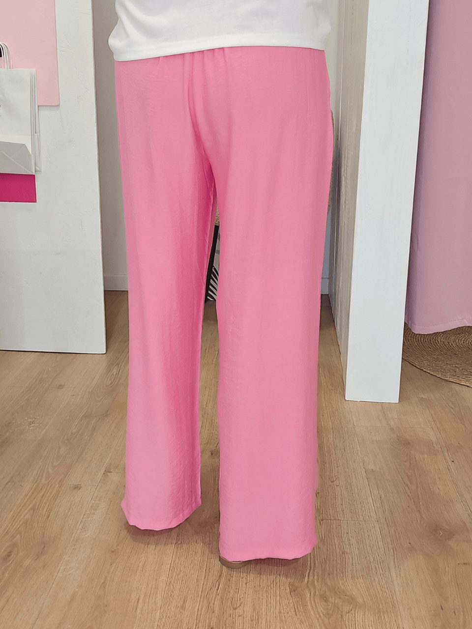 Pantalon fluide rose