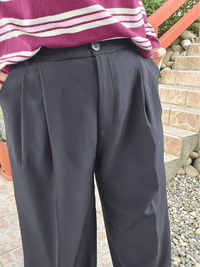 Pantalon noir large taille haute