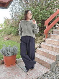 Pantalon noir large taille haute