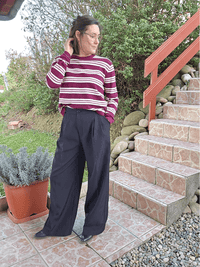 Pantalon noir large taille haute