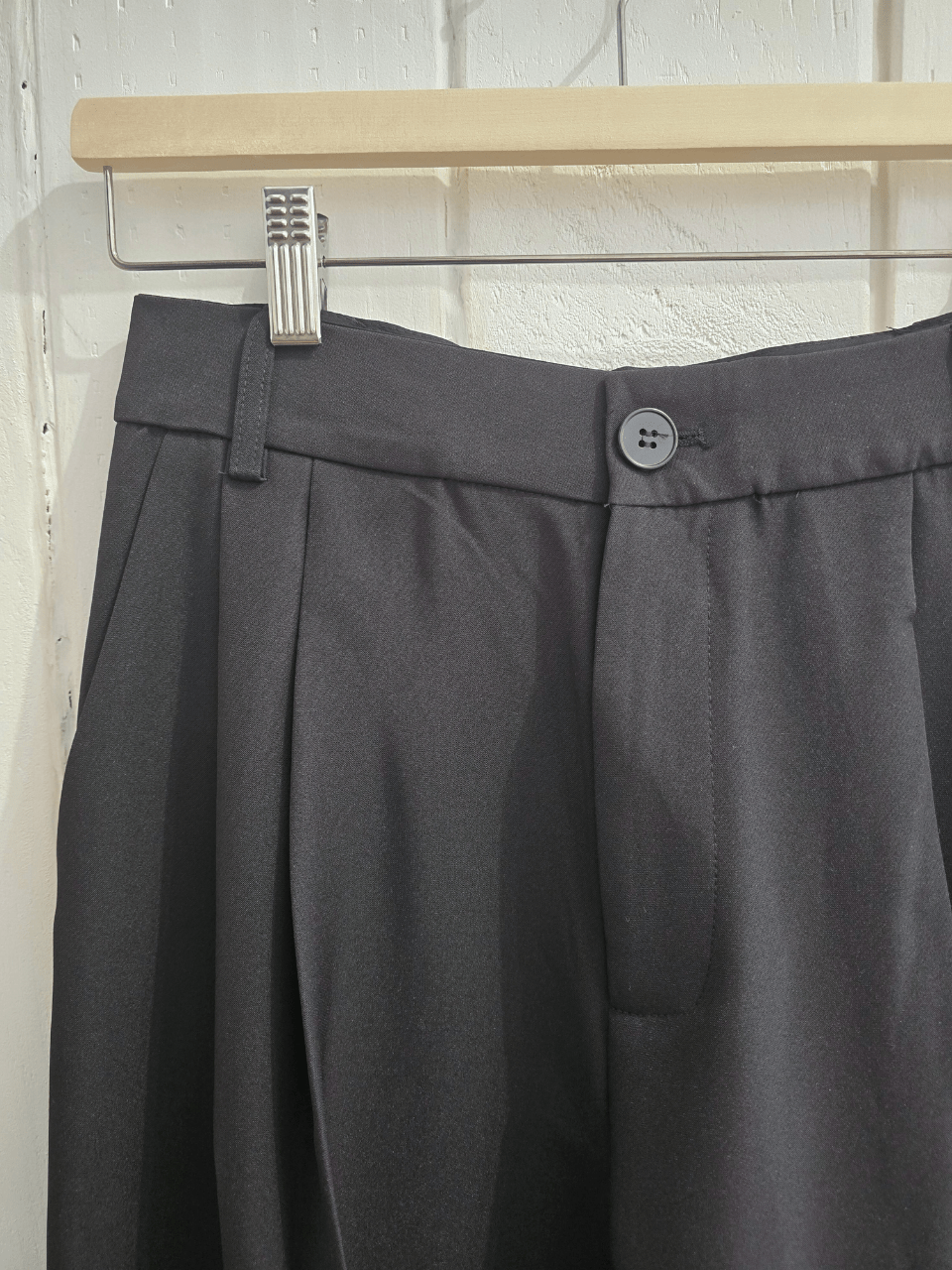 Pantalon noir large taille haute