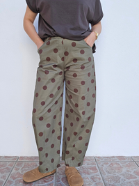 Pantalon kaki barrel femme