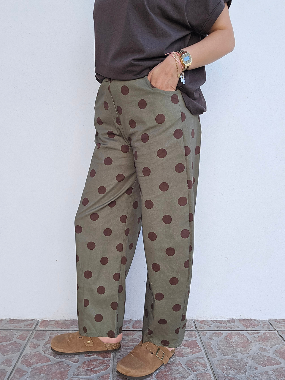 Barrel kaki pois marron