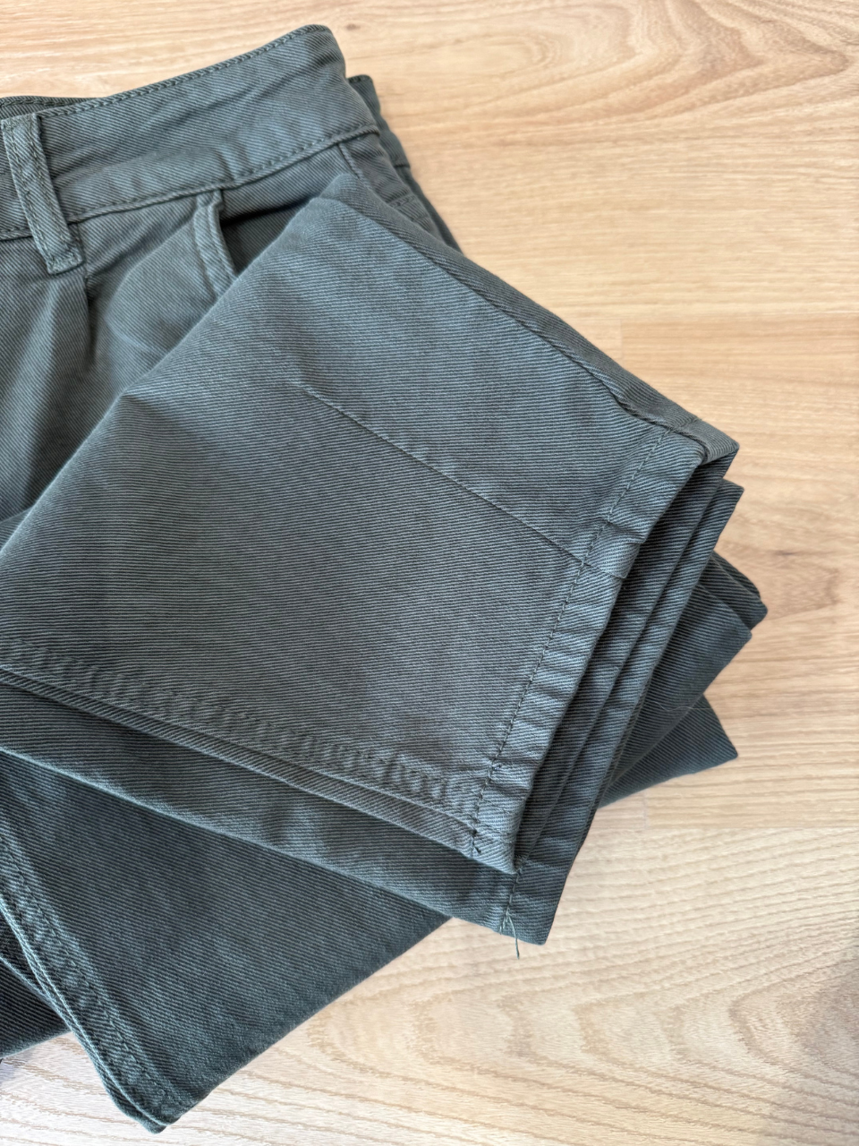 Jean barrel kaki femme strech