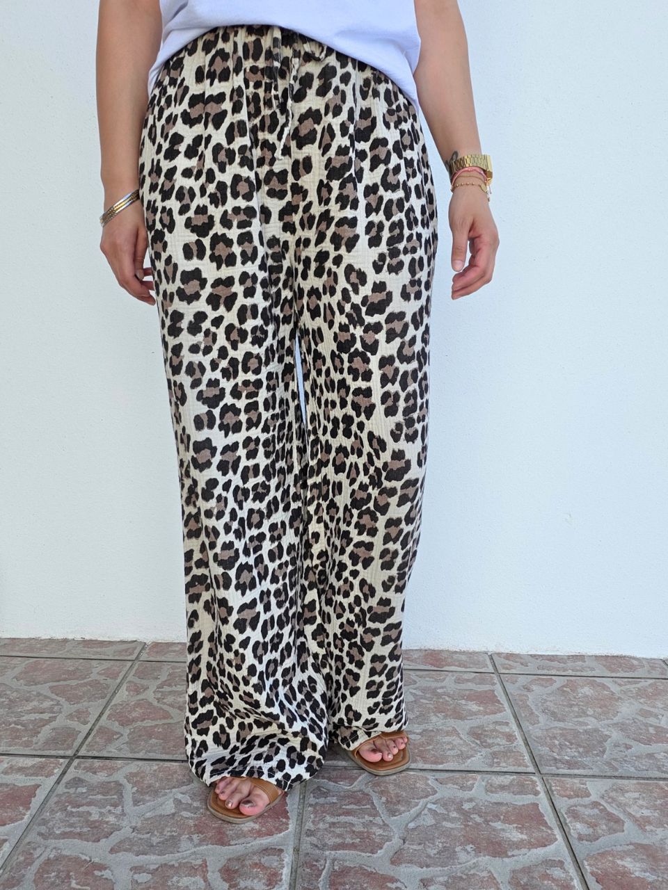 pantalon gaze de coton mode